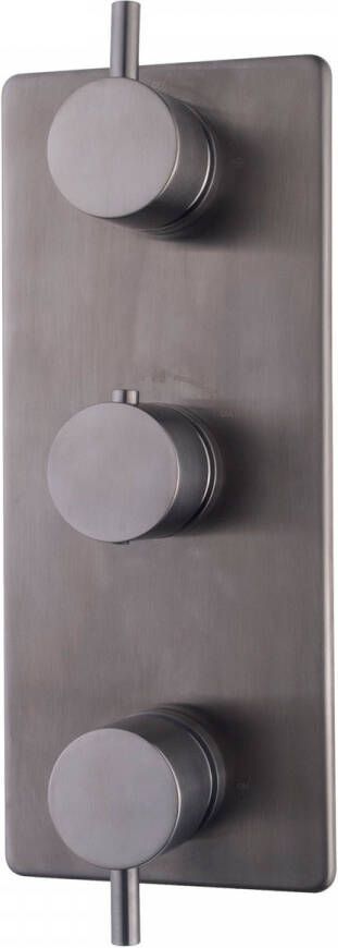 Wiesbaden Douchekraan Caral Afbouwdeel Thermostatisch Inbouw Rond Gunmetal 3 Greeps - Foto 2