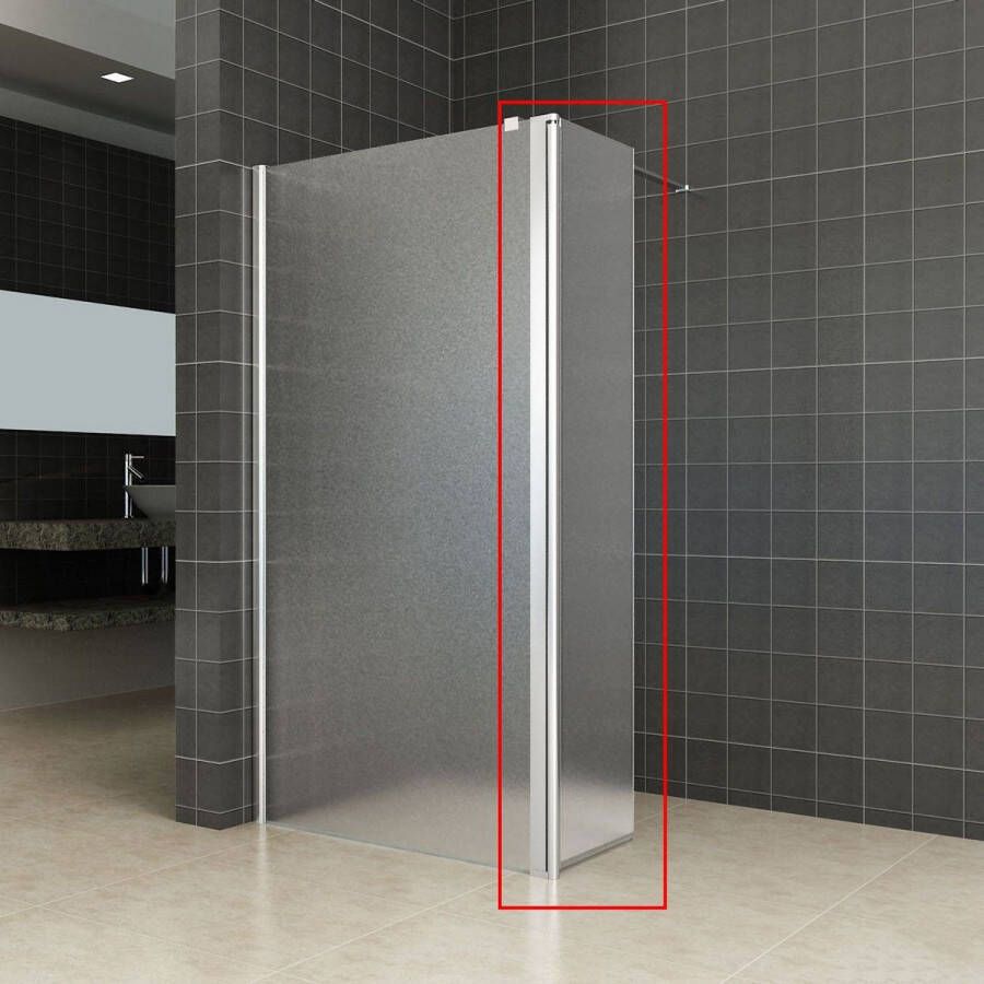 Wiesbaden Douchewand Miami 35x200cm Antikalk Melkglas Chroom Links Scharnierend Profiel 10mm Veiligheidsglas Easy Clean - Foto 2