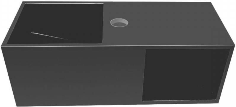 Sanifun Wiesbaden Julia fontein solid surface met nis 54 x 20 x 20 cm mat zwart.