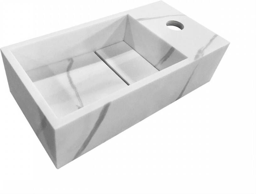 Wiesbaden Noble fontein rechts Solid surface 36 x 18 x 10 cm marmer wit 36.4087 - Foto 5