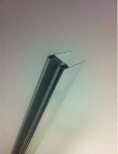 Wiesbaden glasprofiel voor muurprofiel glasdikte 10mm aluminium chroom lengte 200 cm