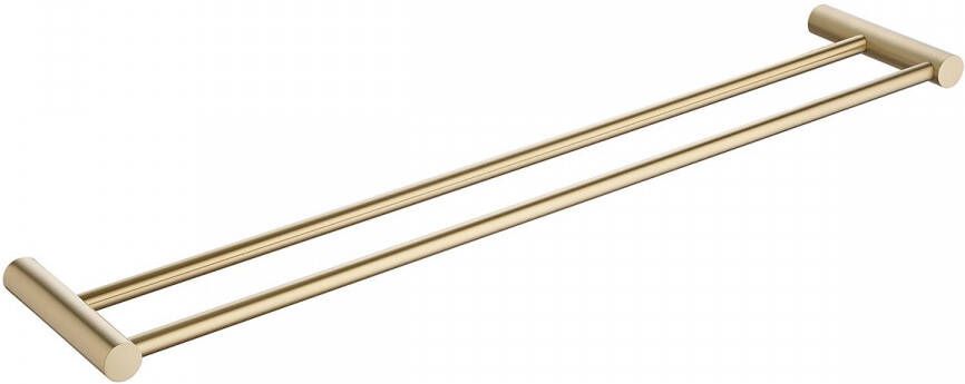 Wiesbaden Sanifun Ida dubbele handdoekrek 60cm geborsteld messing.