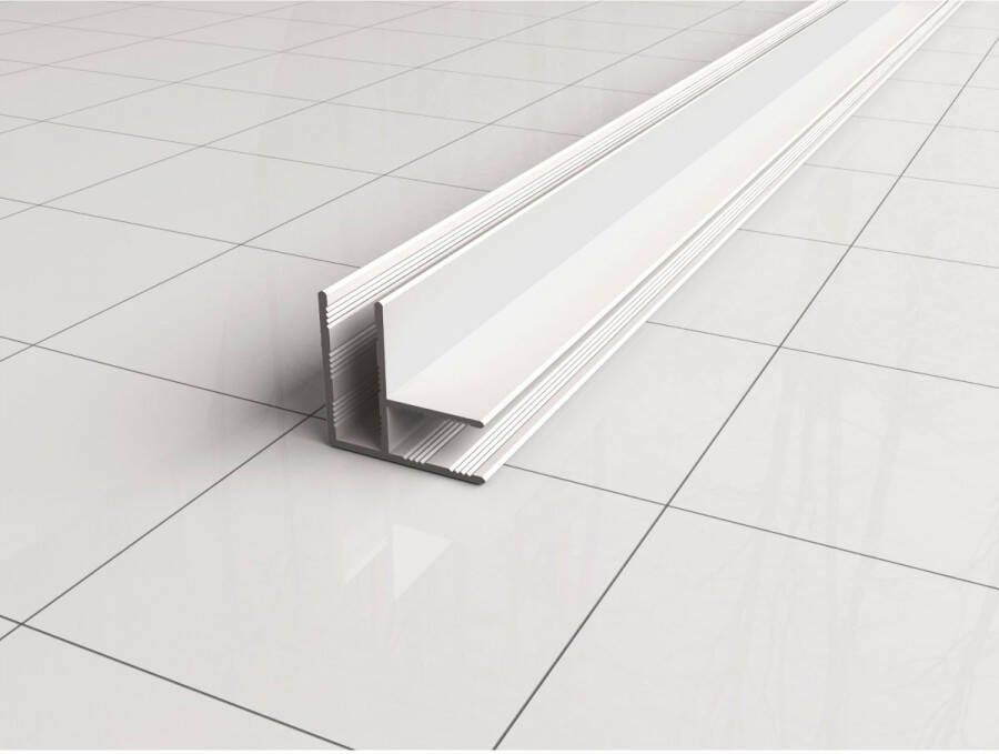 Wiesbaden Slim | hoekprofiel | 200 cm voor glaswand 8 of 10 mm| wit mat