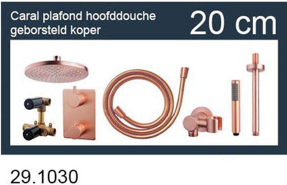 Wiesbaden Inbouw Thermostaat Set Rond Type 501 20 cm Geborsteld Koper