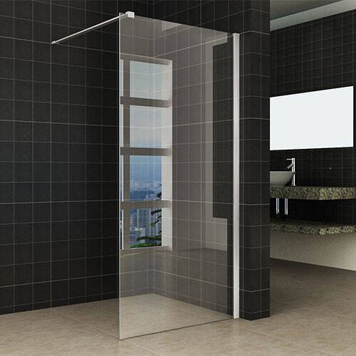 Wiesbaden Inloopdouche Miami 100x200cm Antikalk Helder Glas RVS Profiel 10mm Veiligheidsglas Easy Clean