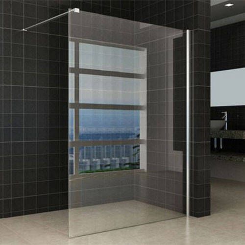 Wiesbaden Inloopdouche Miami 140x200cm Antikalk Helder Glas Chroom Profiel 8mm Veiligheidsglas Easy Clean