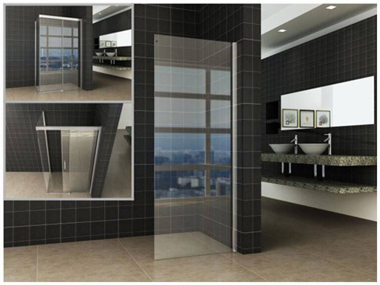 Wiesbaden Inloopdouche Side Zijwand 120x200 cm met 8mm Veiligheidsglas voor Softclose 2.0 Schuifdeur en Slide Nisdeur 120cm