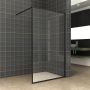 Wiesbaden Inloopdouche Square 110x200cm Antikalk Helder Glas Mat Zwart Profiel 10mm Veiligheidsglas Easy Clean - Thumbnail 4