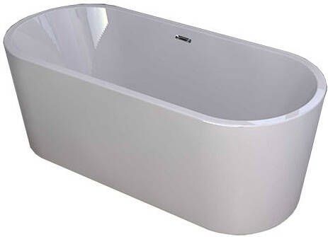 Wiesbaden Ligbad Vrijstaand Libero Ovaal 80x178x60cm Glasvezelversterkt Hoogwaardig Acryl Glans Wit met Badwaste en Overloop - Foto 9