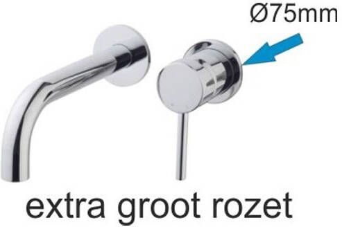 Wiesbaden Rozet Los Extra Groot 7.5cm t.b.v. Kraangedeelte 29.4151 Glans Chroom