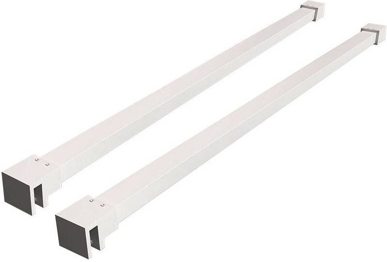 Wiesbaden Slim set stabilisatiestangen 120 cm voor vrijstaande inloopdouches mat wit 20.3463