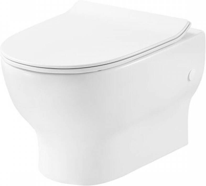 Wiesbaden Mercurius Twenty wandcloset rimless met nano coating met Mercurius toiletzitting softclose en quick release glans wit 32.3399