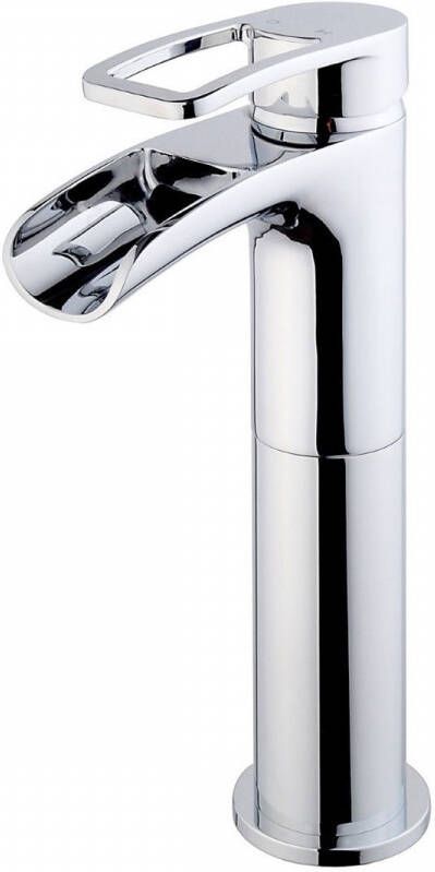 Wiesbaden Wastafelkraan Opbouw Alegra Hoog met Waterval Glans Chroom