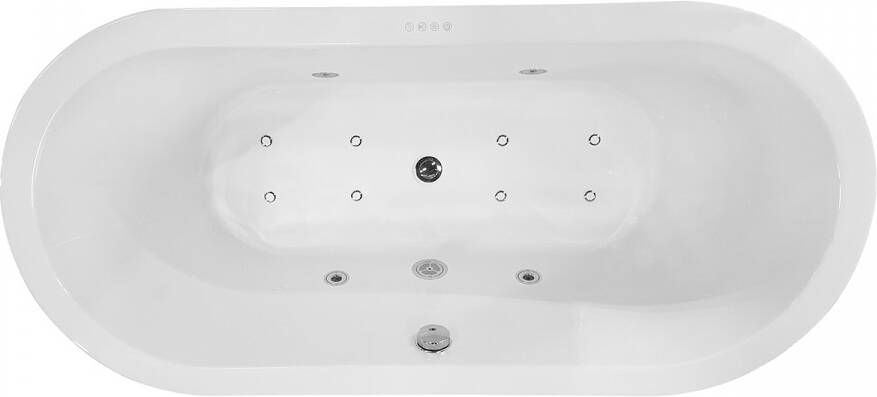 Wiesbaden Whirlpool bad Libero | 170x80 cm | Incl.Afvoer-Wit | Sleuf overloop | Acryl | Pneumatisch | Luchtsysteem | Glans wit - Foto 3