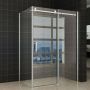 Xellanz Douchecabine Wiesbaden Rechthoek Schuifdeur 140x100x200cm Antikalk Helder Glas Aluminium Profiel 8mm Veiligheidsglas Easy Clean - Thumbnail 6
