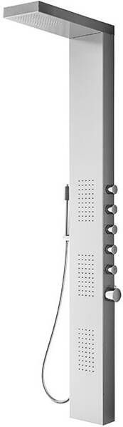 Xellanz Douchepaneel Ohio | Opbouw | 158x20 cm | Thermostaatkraan | 6-knops | Vierkant | Geborsteld staal - Foto 5