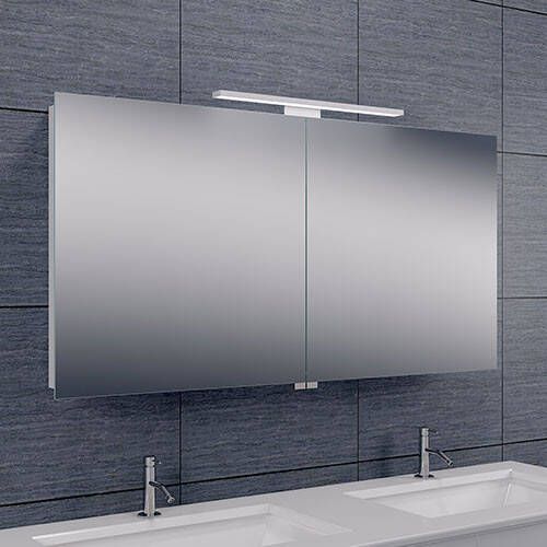 Xellanz Spiegelkast Larissa 100x60x14cm Aluminium LED Verlichting Stopcontact Binnen en Buiten Spiegel Glazen Planken online kopen