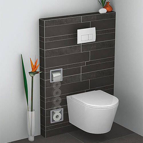 Wiesbaden Xellanz Wiesbaden inbouw toiletrolhouder met inbouw reserverolhouder RVS - Foto 4
