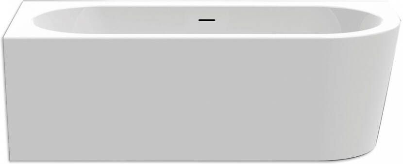 Xenz Half-vrijstaand bad Charley | 165x76 cm | Links | Incl.Badafvoer-Zwart mat | Sleuf overloop | Acryl | Glans wit - Foto 2