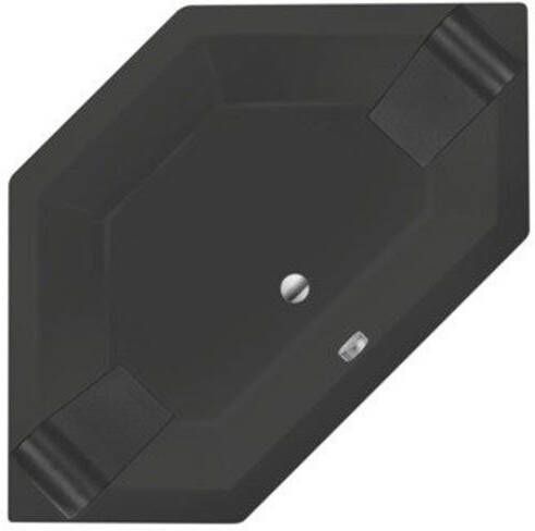 Xenz Ligbad Inbouw Society 145 Hoekbad 1-2 Persoons Duobad 145x145x50cm Acryl Ebony Zwart Mat met Poten