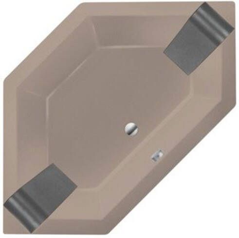 Xenz Ligbad Inbouw Society 145 Hoekbad 1-2 Persoons Duobad 145x145x50cm Acryl Bahama Beige Hoogglans met Poten - Foto 8