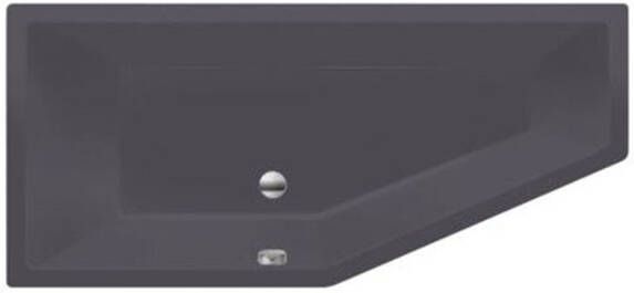 Xenz Ligbad Inbouw Society Compact Vijfhoek Links 75x170x44cm Acryl Antraciet Mat met Poten