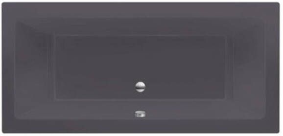 Xenz Ligbad Inbouw Society Rechthoek 1-2 Persoons Duobad 90x200x50cm Acryl Antraciet Mat met Poten