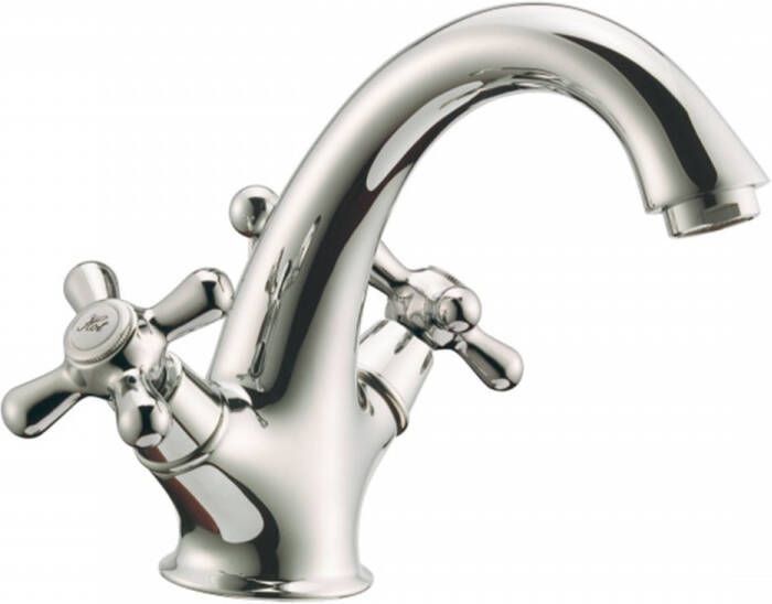 Xenz Melrose Wastafelkraan 17cm opbouw met waste chroom Hoogglans ME5822-51