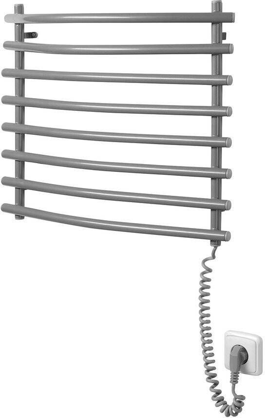 Sapho Elektrische Handdoekradiator Aqualine Gebogen 46.5x50 cm Zilver