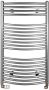 Aqualine Gebogen handdoekradiator 45x97 cm 419W metallic zilver - Thumbnail 1