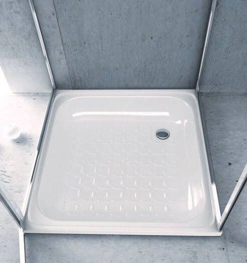 Aqualine plaatstaal douchevloer staal 80x80x16cm white