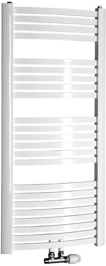 Sapho Handdoekradiator Aqualine Gebogen 55x123.7 cm Wit