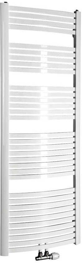 Sapho Handdoekradiator Aqualine Gebogen 65x174.1 cm Wit