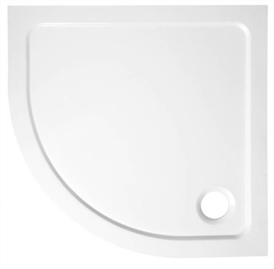 Sapho Douchebak Gegoten Marmer Aqualine 80x80x3 cm Kwartrond Wit