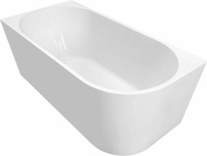 Aqualine Tibera links half vrijstaand bad 140x70 wit