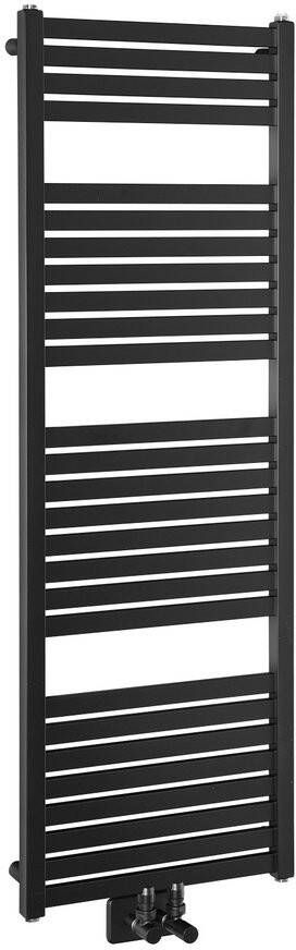 Aqualine Tondi handdoek radiator 45x133 mat zwart