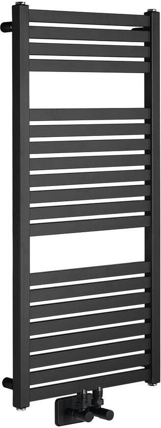 Aqualine Tondi handdoek radiator 45x97 mat zwart