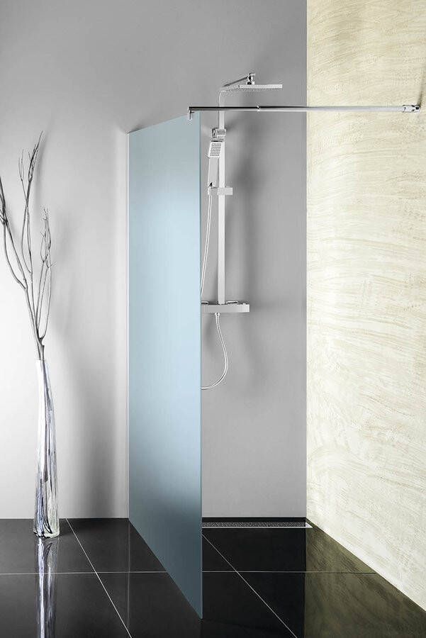Aqualine Walk In inloopdouche matglas 80x190 cm 6 mm mat veiligheidsglas - Foto 2