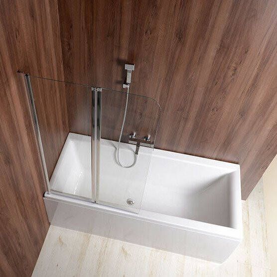 Aqualine Wila Badwand 900mm chroom helder glas