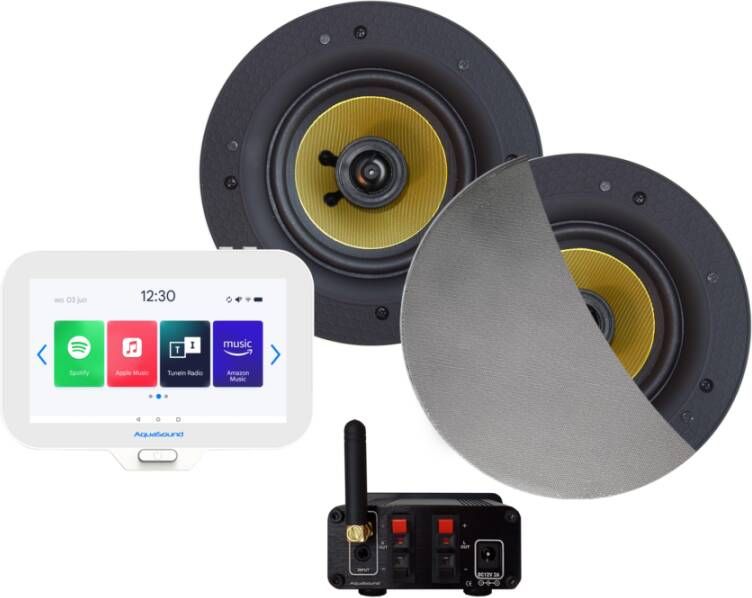 Aquasound N-Joy Connect n-joy connect badkamerradio controller (ipx7) wand lader zumba speakerset bluetooth wifi-audio versterker 70 watt 230v 24v emn70-zc