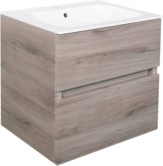 Best Design Onderkast Splash Grey Greeploos 60x56x47 cm 2 Softclose Laden Grijs Eiken - Foto 2