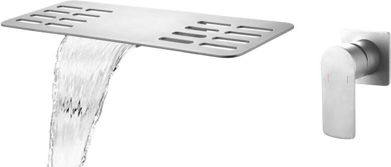 Best Design A line inbouwkraan waterval planchet met wandmengkraan chroom 4012230