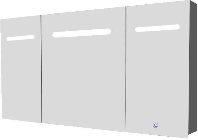 Spiegelkast Aluma 100x80x15cm Aluminium Geintegreerde LED Verlichting Touch Lichtschakelaar Stopcontact Binnen en Buiten Spiegel - Foto 2