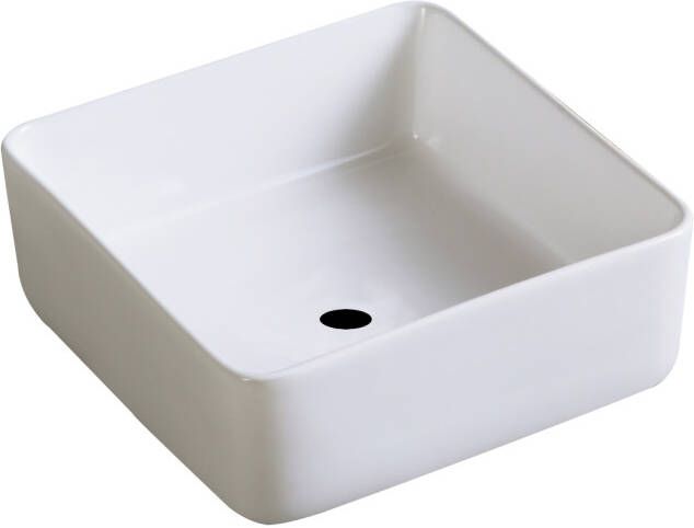 Douche Concurrent Waskom Opbouw Bissel Vierkant 31x31x12.5cm Keramiek Glans Wit