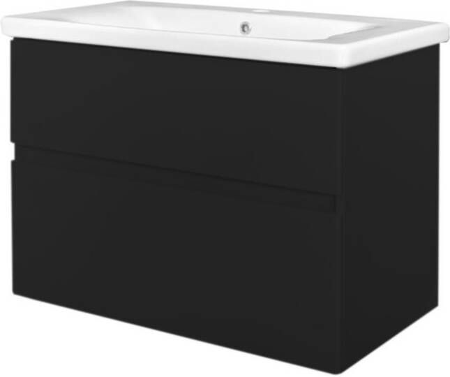 Best Design Quick Black Greeploos meubel onderkast en wastafel 65 cm mat zwart 4007330