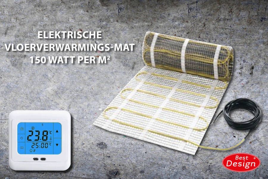 Best design Comfort elektrische vloerverwarming mat 15.0m2
