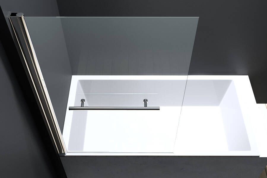 Douche Concurrent Badwand Erico met Handdoekhouder 80x140cm Antikalk Helder Glas Chroom Profiel 6mm Veiligheidsglas Easy Clean - Foto 2