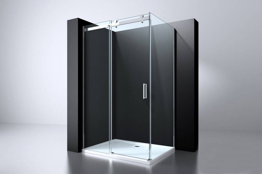 Douchecabine Erico Rechthoek Schuifdeur 90x120x200cm Antikalk Helder Glas Chroom Profiel 8mm Veiligheidsglas Easy Clean