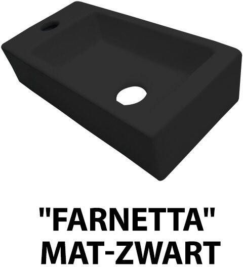 Best design Farnette fontein links met kraangat 37x18cm mat zwart