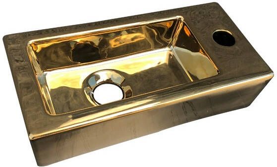Douche Concurrent Fontein Farnetta Rechthoek Rechts 37x18x9cm Keramiek Glans Goud